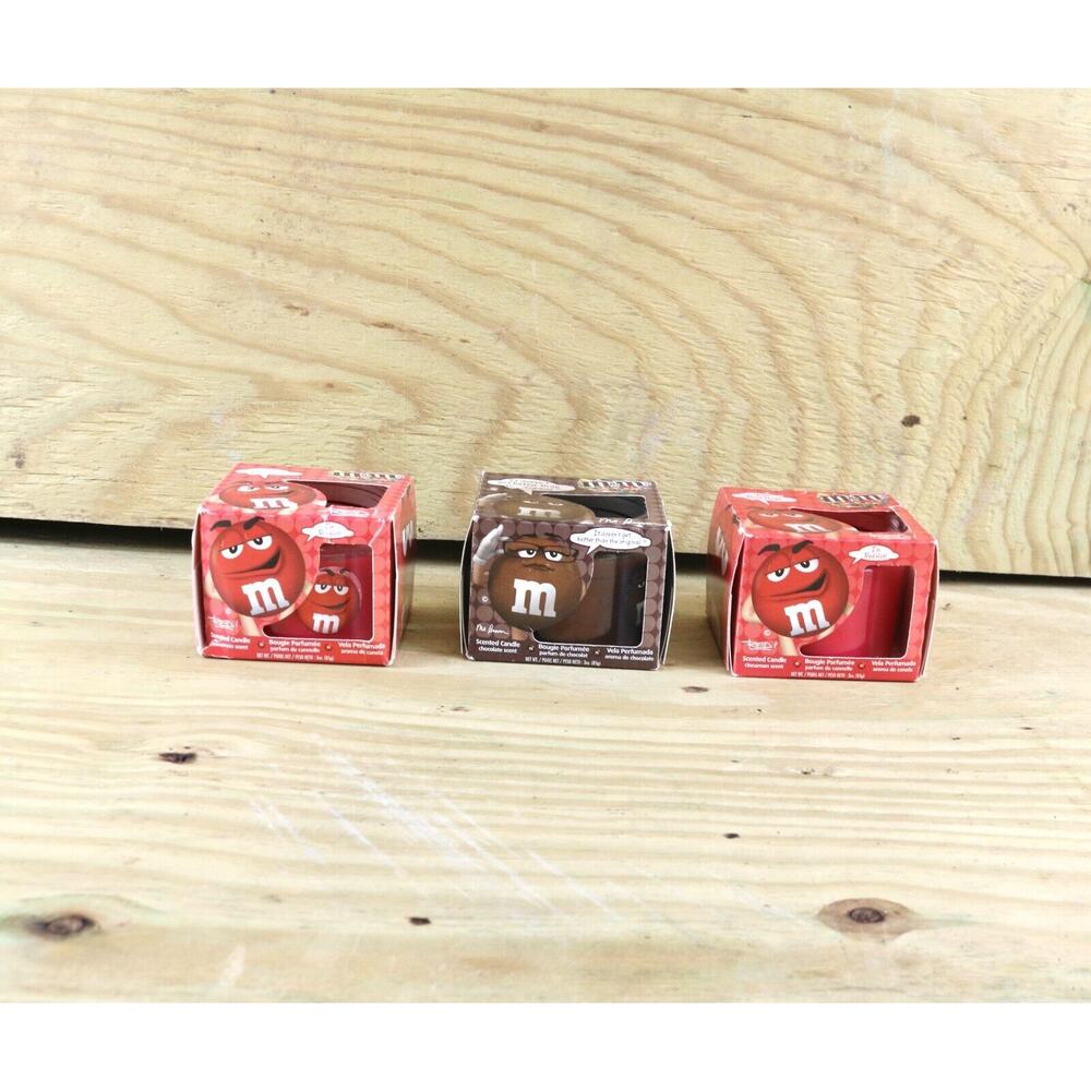 M & M Scented Candles Glass Lot of 3 Cinnamon Chocolate